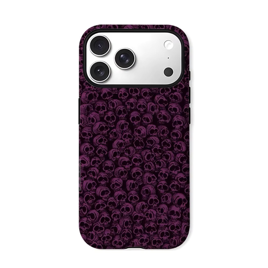 Potdemiel Handyhülle mit Violettem Totenkopf-Schleier Design für iPhone 17 16 15 14 13 Pro Max Plus, robuste doppelschichtige Magnet-Schutzhülle in Violett - Bild 7