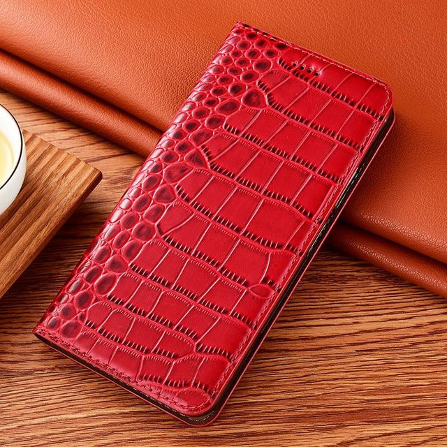 Echtes Leder Flip Wallet Case für Samsung Galaxy A53 5G in Rot mit magnetischer Abdeckung - Bild 1