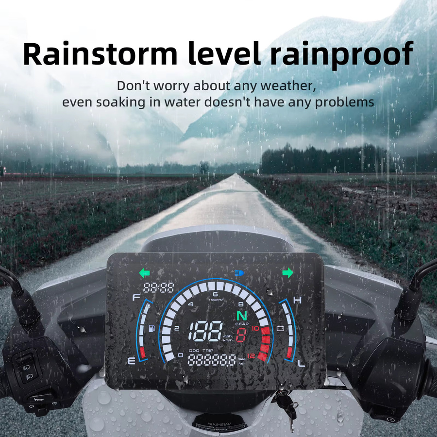 Digitales Motorrad-Armaturenbrett für Honda Ex5 in Schwarz, wasserdichter Tachometer mit Kilometerzähler und Tankanzeige - Bild 2