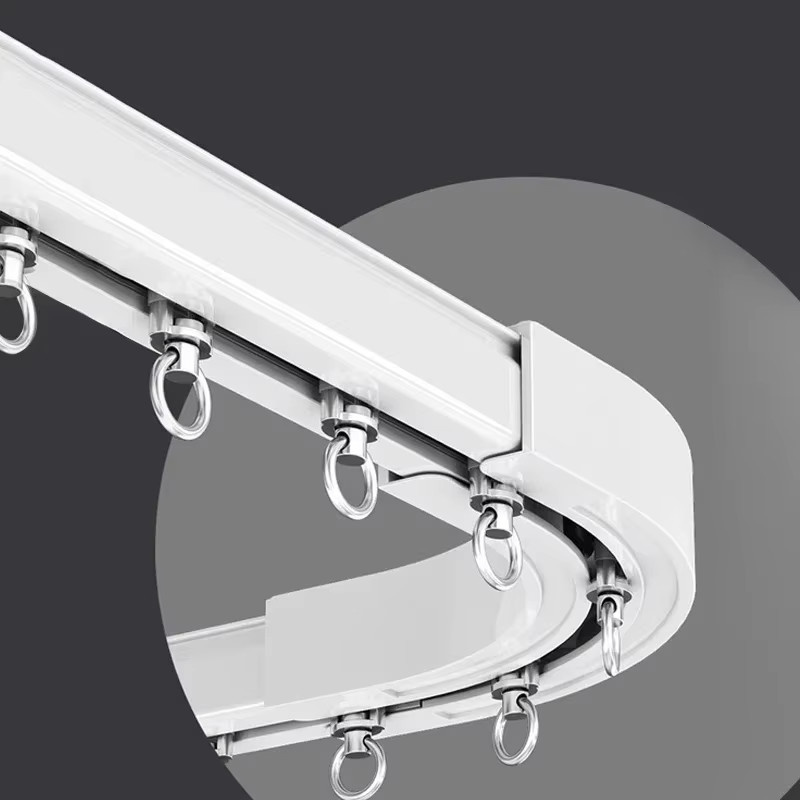 Extra dicke Vorhangschienen aus Aluminiumlegierung in Weiß für Einzel- und Doppelschienen-Haken, belastbar bis 120 kg - Bild 4