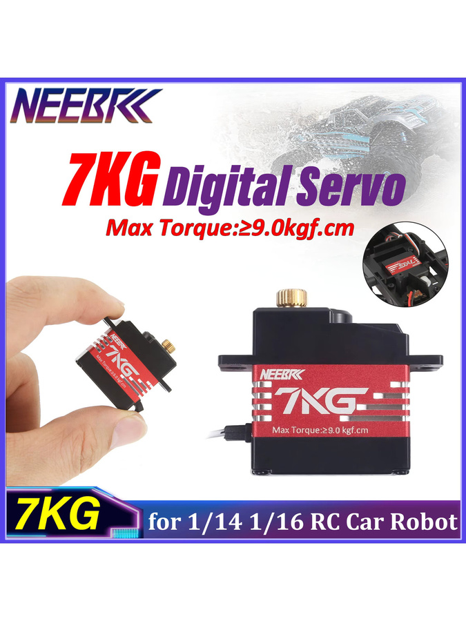 NEEBRC Digital Servo, Halb-Aluminium-Gehäuse, Metallgetriebe, Schwarz - Bild 4