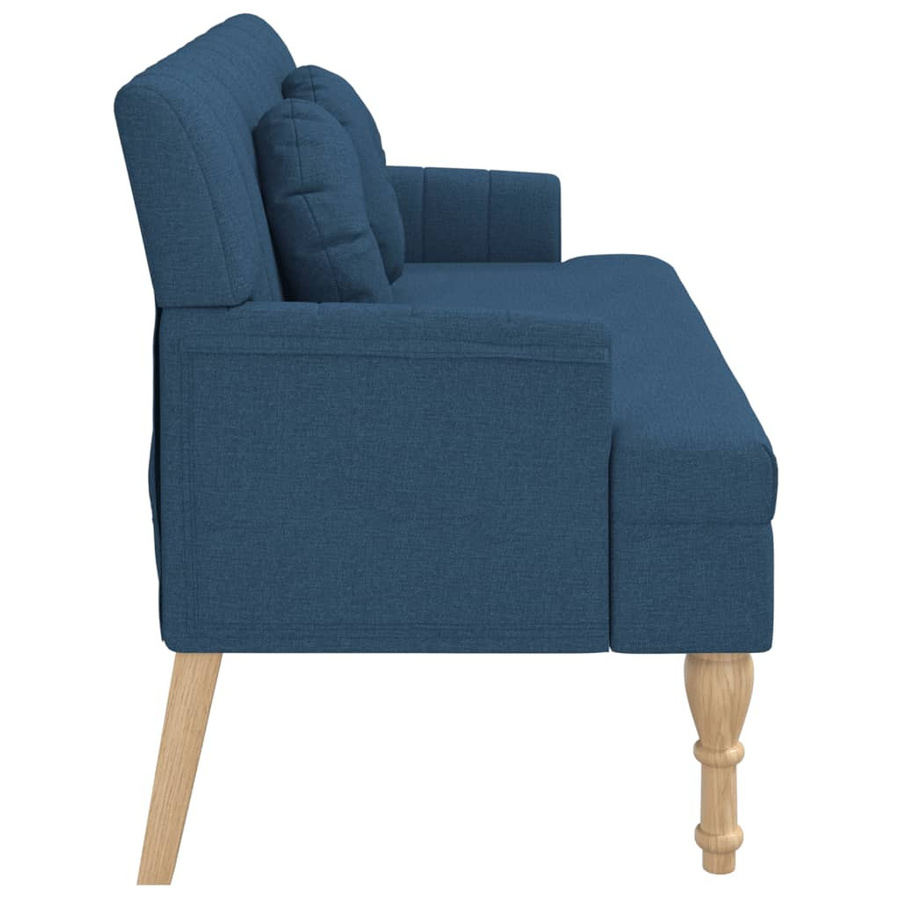 vidaXL Sitzbank im Antik-Stil mit Kissen aus Stoff in Blau, B/T/H: 113 x 64,5 x 75,5 cm - Bild 3