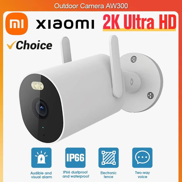 Xiaomi Mijia AW300 Außenkamera in Weiß mit 2K Auflösung, IP66 Wetterfestigkeit, FullColor Nachtsicht und WiFi Videoüberwachung via MiHome App - Bild 1