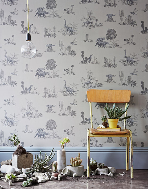 Sian Zeng Tapete Dino in Grey für das Kinderzimmer aus Vlies und Papier - Bild 2