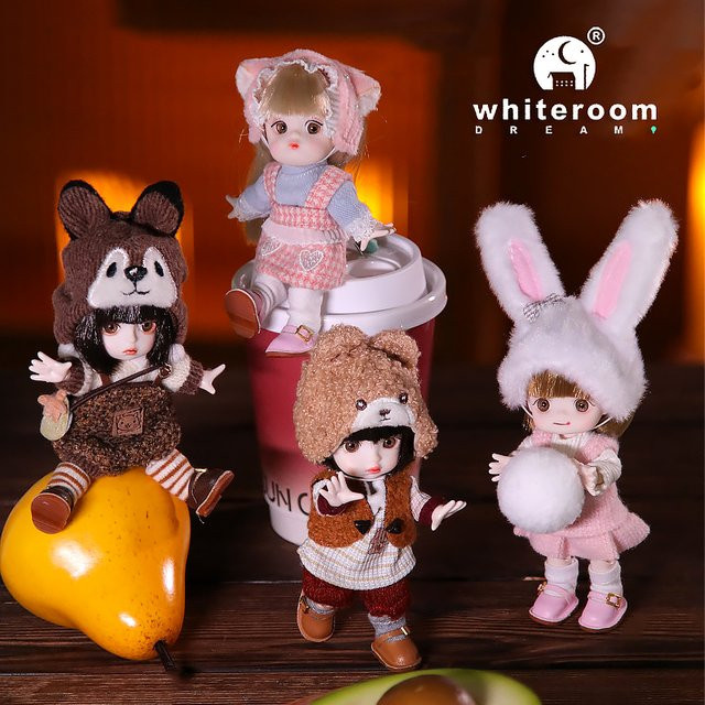whiteroom Mini Puppen, Bjd Puppe, 1/12, mit Tier, Zubehör - Bild 1