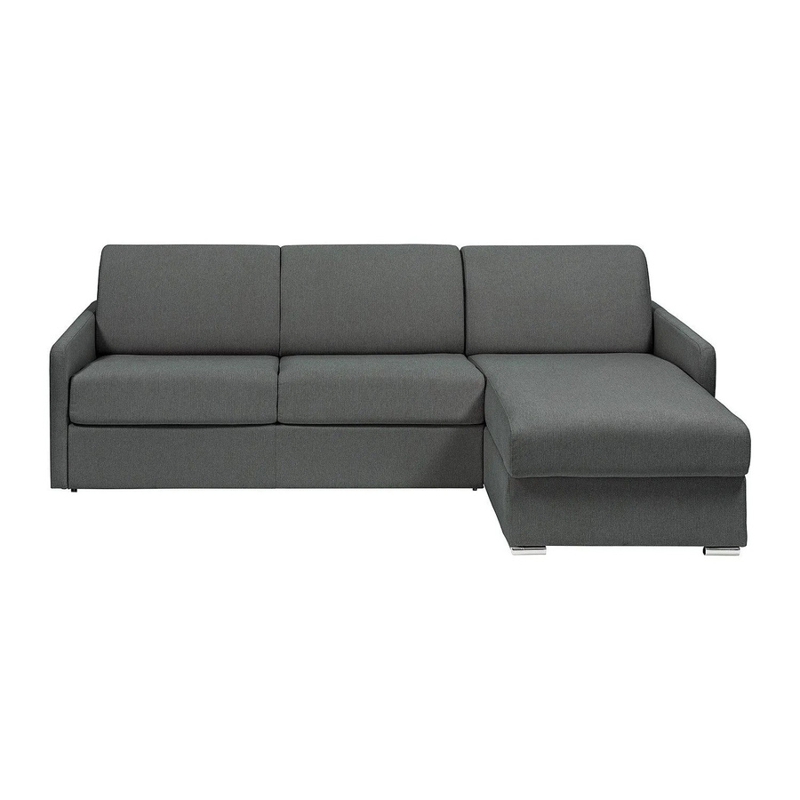 Vente-unique Schlafsofa Calife in Grau, L-Form, modern und wendbar mit Stoffbezug, Breite: 241 cm - Bild 2