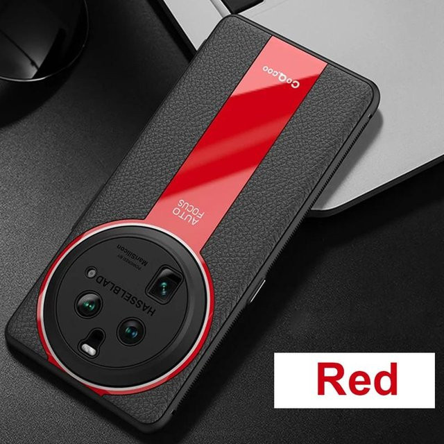 Litschi-Leder Schutzhülle für OPPO Find X6 Pro mit weichem TPU und Linsenschutz - Bild 1