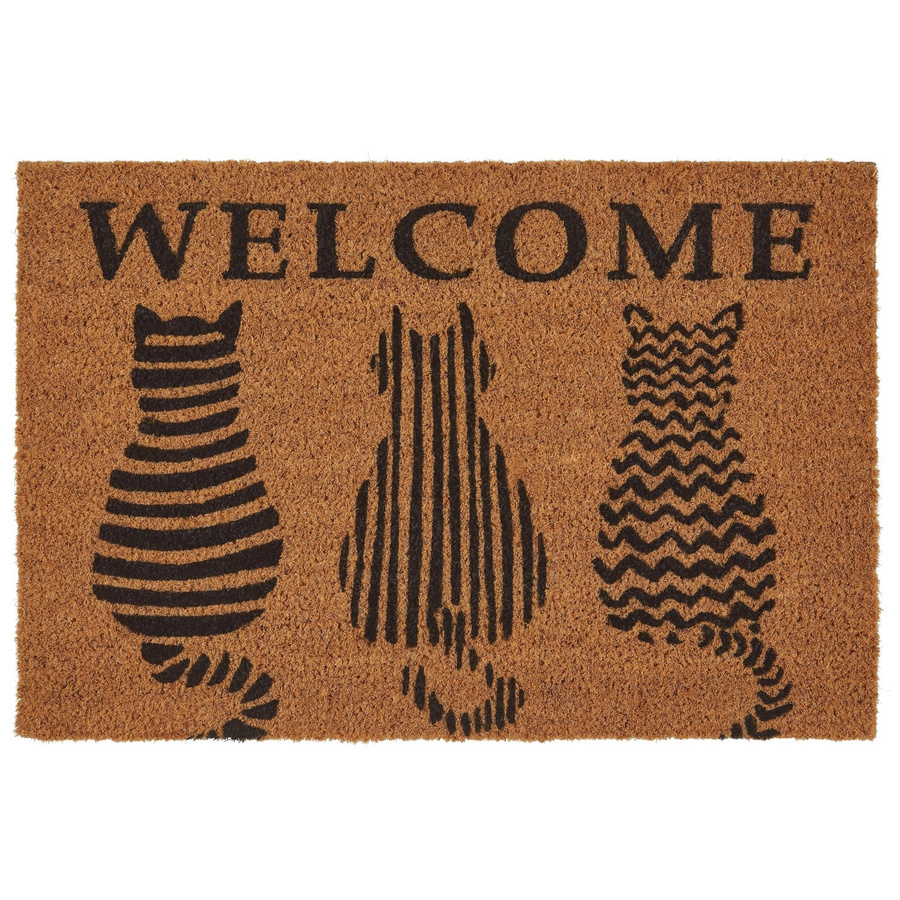 Mömax Fußmatte Welcome Cats in Braun mit Katzen-Motiv, rutschfest und schmutzabweisend, B/B: 40 x 60 cm - Bild 2