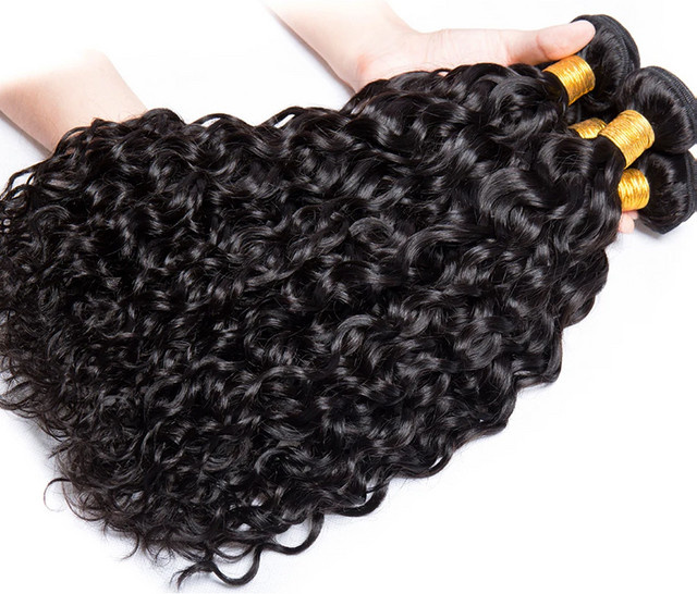 Newmi Wasser Welle Extensions, 12A Brasilianische Remy, 100% Menschliches Haar, Schwarz - Bild 1
