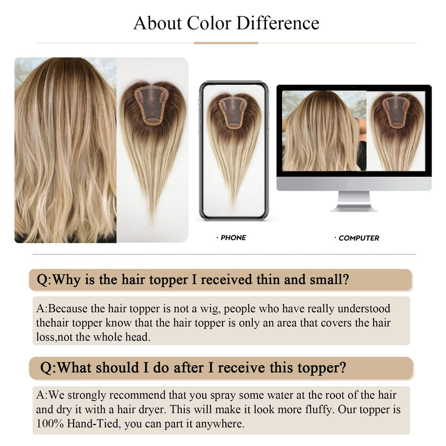 HAIRCUBE Echthaar Topper Clip-in-Haarverlängerungen, Blonde Balayage, Damen - Bild 3