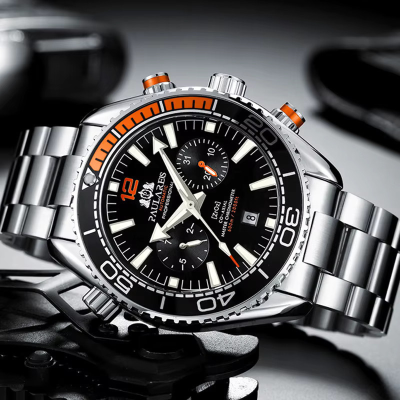 PAULAREIS Armbanduhr Automatik, Edelstahl, Schwarz, Herren - Bild 3