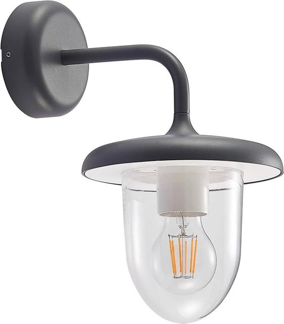 PRIOS Wandleuchte Außen Larkumi 2621013 Modern aus Aluminium in Silber/Grau, 1-flammig, E27, IP54, Spritzwassergeschützt - Bild 1