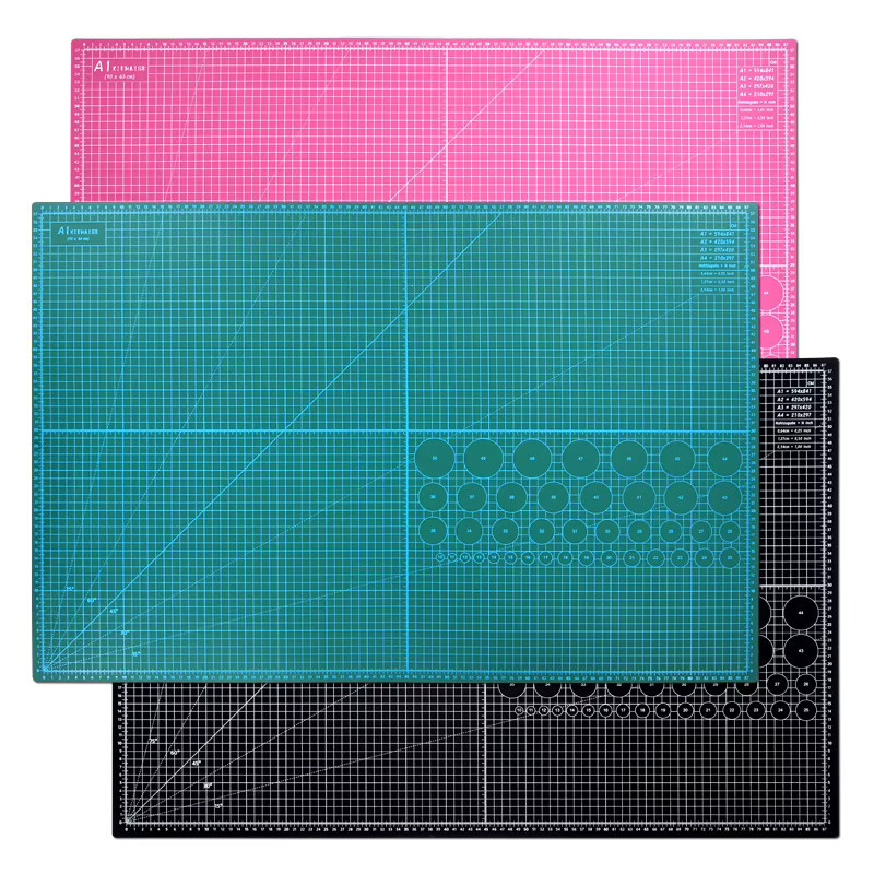 XIEHAIGE Selbstheilende Schneidematte aus PVC, Mehrzweck-Schneidematte in Schwarz und Grau, B/T: 90,0 x 60,0 cm - Bild 2