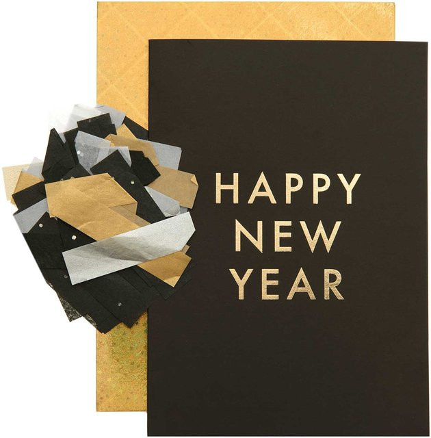 Rico Design Paper Poetry Grußkartenset Happy New Year Schwarz - Bild 1