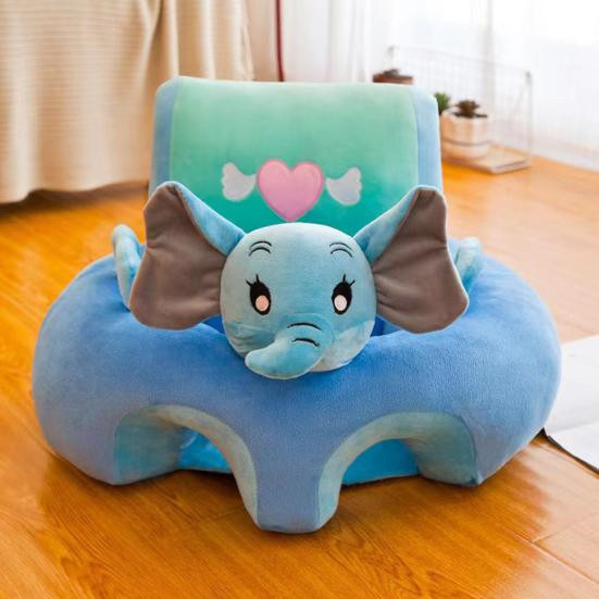Amusedly Baby-Sofa-Stuhl mit Cartoon-Tier Design in Kuh-Optik, rutschfest mit Griffen und Beinlöchern - Bild 2