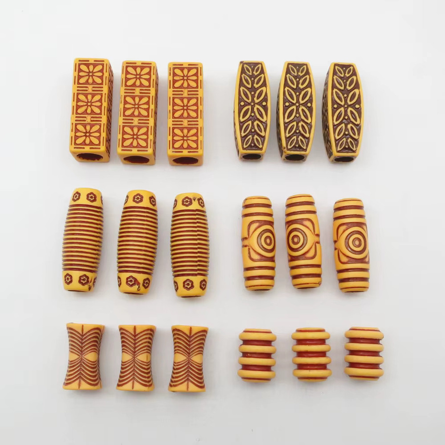 Haarröhrenperlen Set für Haargeflecht und Dreadlocks, 18 Stück, Unisex - Bild 2
