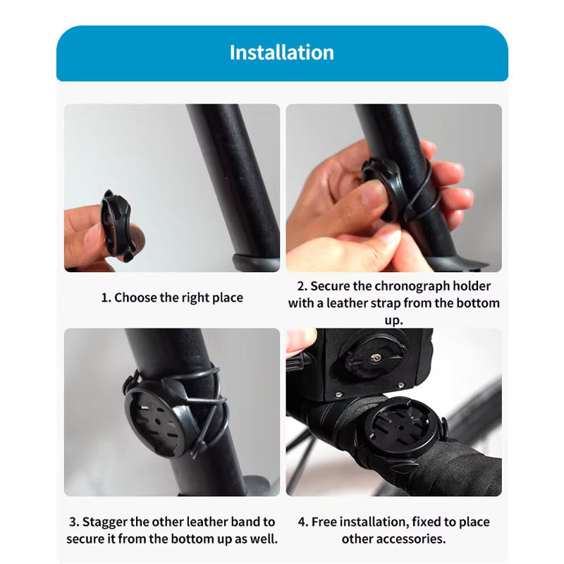 Universal Mountainbike Computer Halterung Ultraleicht Fahrrad Tacho Stand Adapter für Garmin, XOSS und iGPSPORT in Schwarz - Bild 4