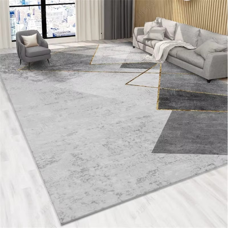 VIKAMA Moderner Teppich in Grau mit geometrischem Design, pflegeleicht, B/T: 160 x 80 cm - Bild 1
