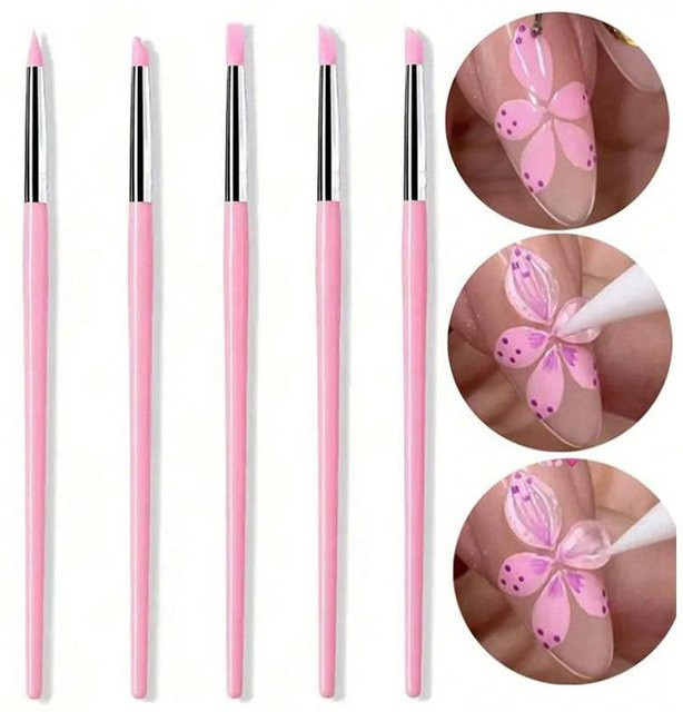 HNKMP Silikon-Nagelbürsten Set, 5 Stück, DIY Maniküre-Werkzeuge - Bild 1