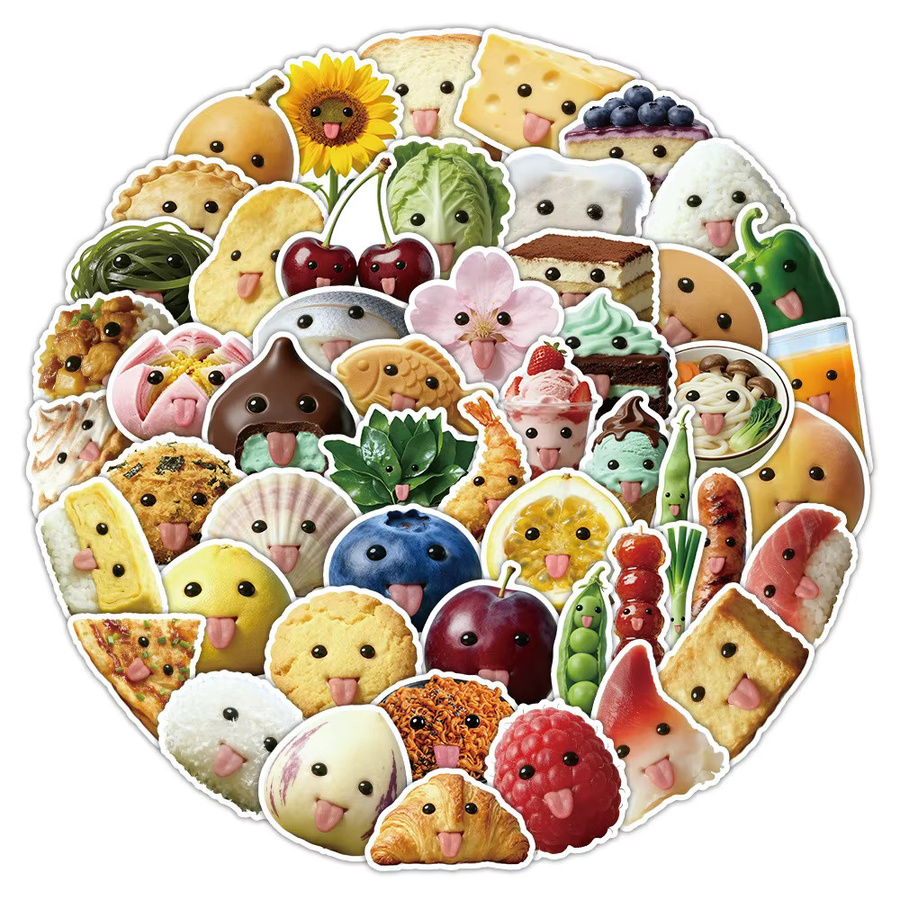 Charile Kawaii Abstrakte Lebensmittel-Meme-Aufkleber, Sticker, Bunt / Mehrfarbig - Bild 2