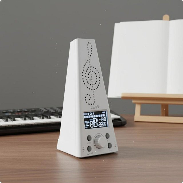 Binchi Elektronisches Metronom und Chromatisches Stimmgerät mit Tastensteuerung und Lautsprecher in Weiß - Bild 1
