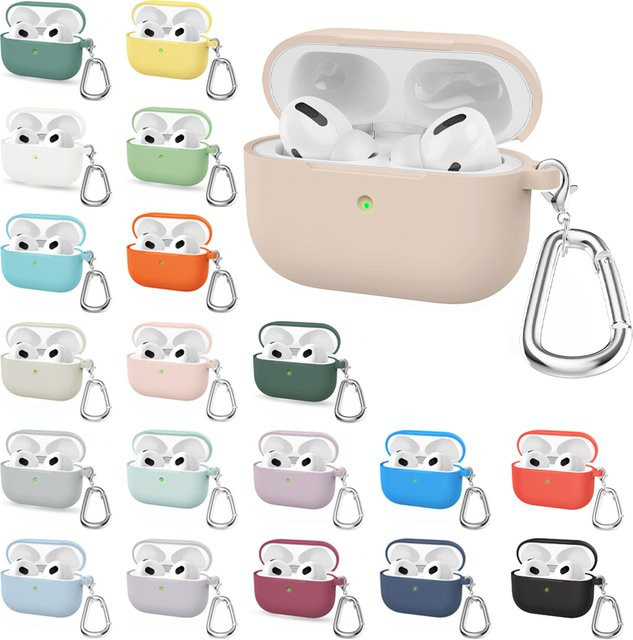 Silikon Schutzhülle für Apple AirPods Pro 1 in Blau oder Schwarz mit Haken - Bild 1