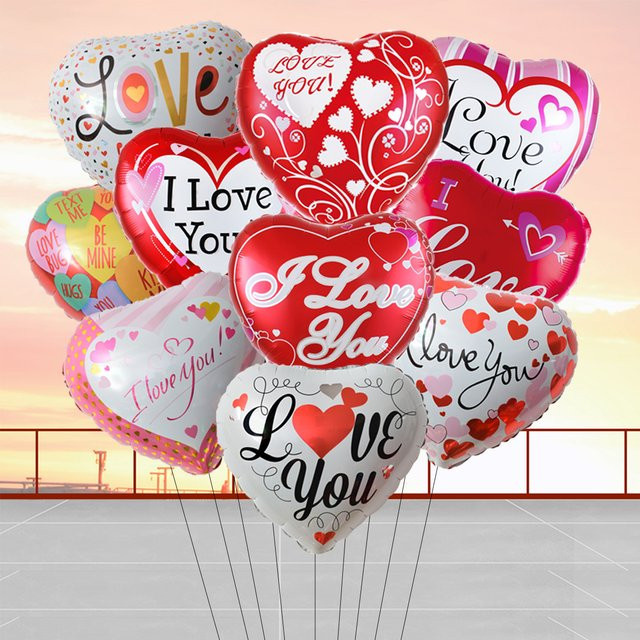 10 Stück EACH PARTY I LOVE YOU Herzballons in Herzform für Hochzeit und Valentinstag, Durchmesser: 45,72 cm - Bild 1