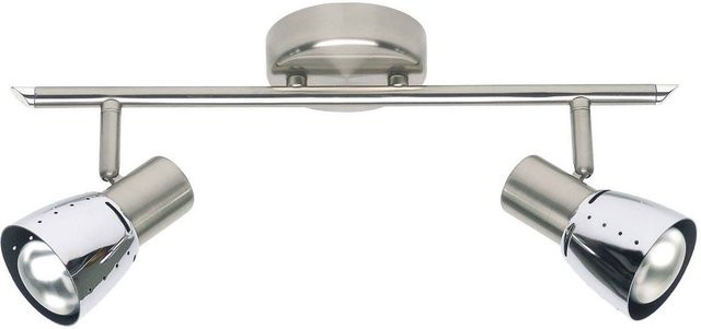 Brilliant Lava Lampe Spotrohr 2-flammig in Chrom und Eisen mit schwenkbaren Köpfen für E14 Reflektorlampen - Bild 1