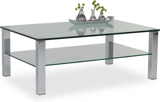 Couchtisch MONDO VARESE QUADRO in Silber mit Glasplatte, modernem Design, B/T/H: 120 x 80 x 46 cm - Bild 1