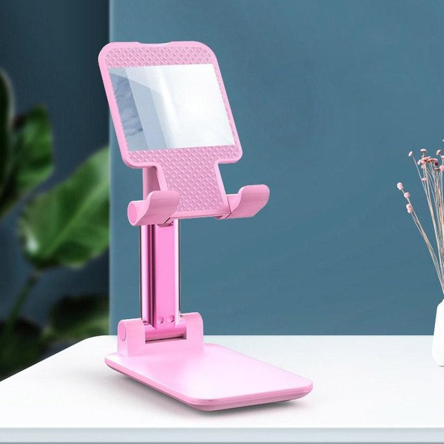 Universeller verstellbarer Desktop Handyhalter und Tablet Ständer von Aloisia in Rosa - Bild 1