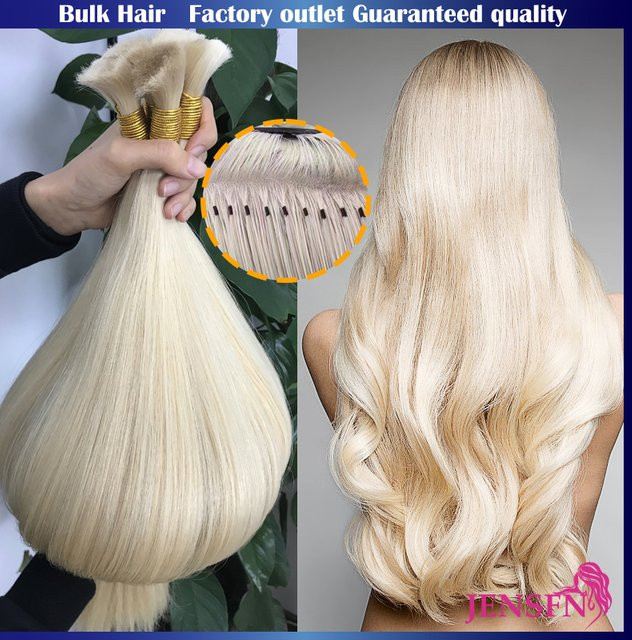 JENSFN Haarverlängerungen, 100 % Echthaar, 50 g, 613 60 braun-blond, glatt - Bild 1