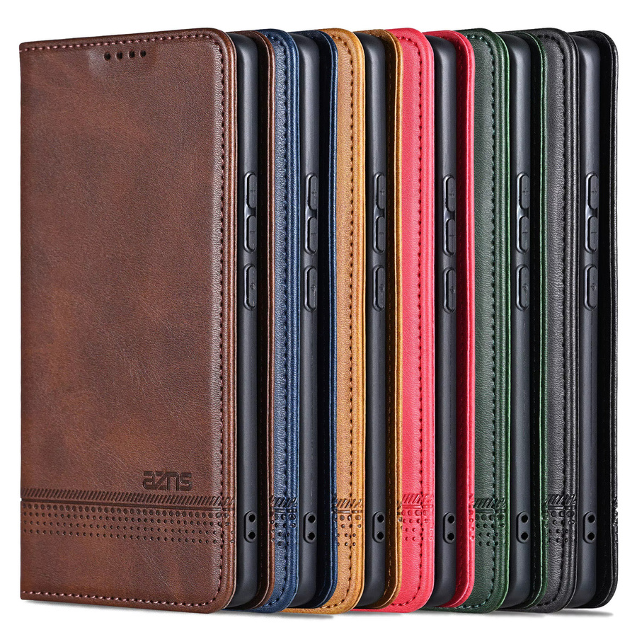 Luxuriöse magnetische Leder-Handyhülle für Xiaomi Redmi Note 15 14 13 12 Pro Plus 15C 14C 13C 12C mit Kartenfächern und Brieftaschenfunktion als Buchcover in Grün oder Braun - Bild 5