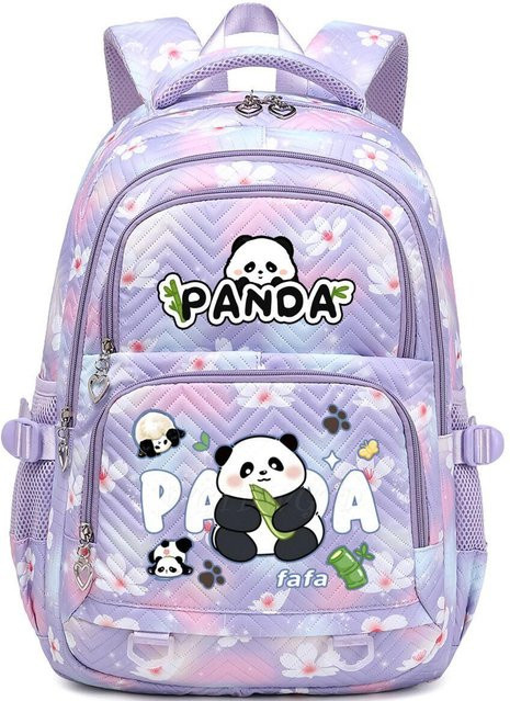 3-teiliges Schulrucksack-Set für Schüler in Lila aus Oxford-Stoff mit Schultasche, Schultergurt und Federmäppchen - Bild 1