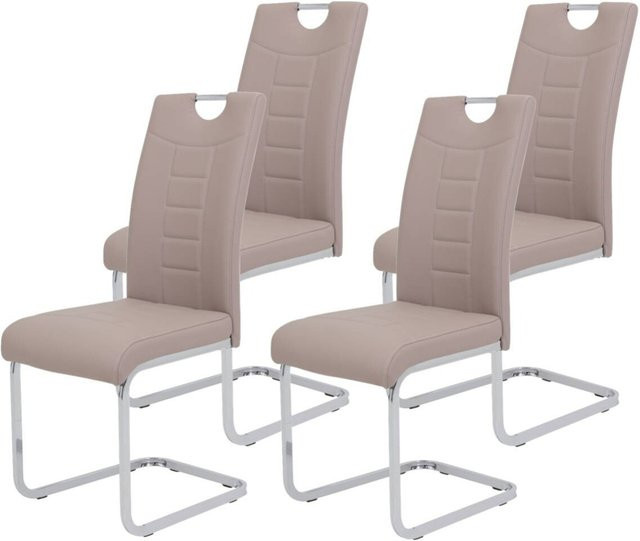 4er Set Schwingstühle Hela Ruby in Cappuccino mit Kunstleder, Farbe Beige/Braun, B: 44 cm, H: 103 cm, T: 60 cm - Bild 1