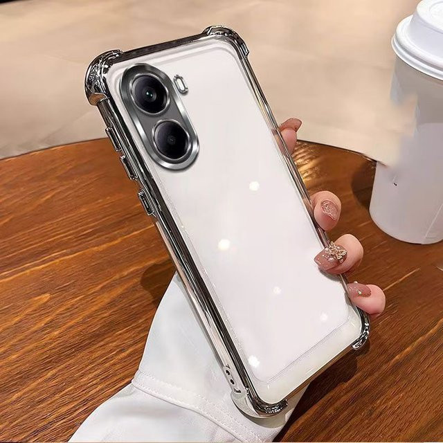 Stoßfeste Silikon Schutzhülle für Xiaomi Poco X7 Pro und Redmi Turbo4 in Transparent und Purple mit verstärkten Ecken - Bild 1