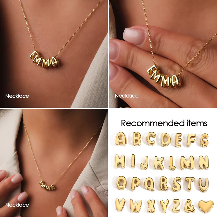EMANCO Buchstaben-Anhänger Edelstahl, Gold, Unisex - Bild 2
