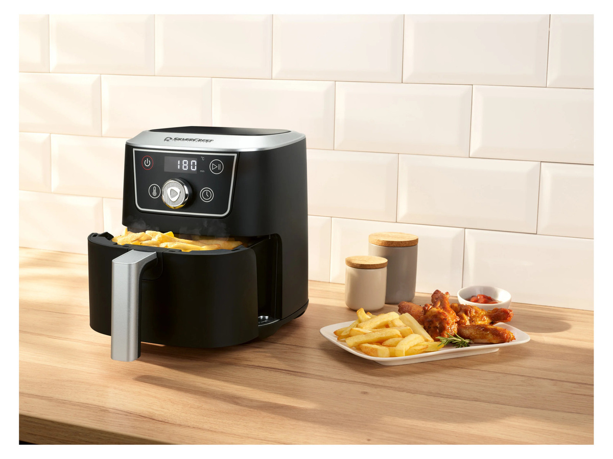 SILVERCREST Heißluftfritteuse SHFD 1000 A1 in Schwarz mit 2 l Volumen und analogem Display - Bild 2