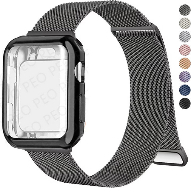 Uhrenarmband Milanaise, Edelstahl, Schwarz, Unisex - Bild 1