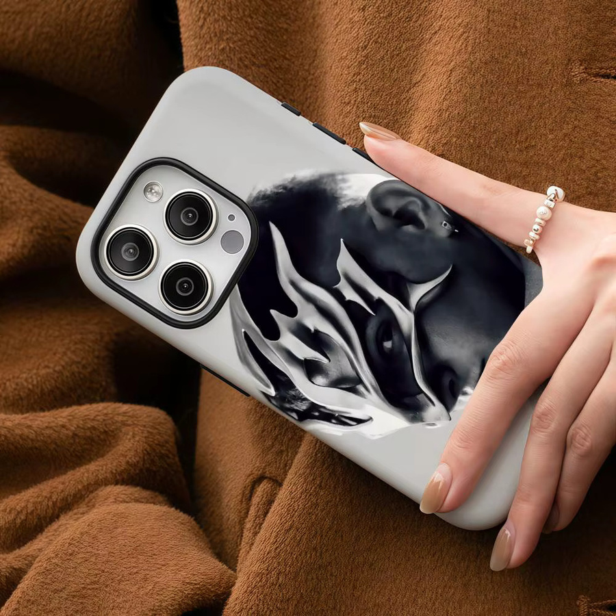 R-Recycelte J San Jorge Handyhülle für iPhone 17 16 15 14 13 12 Pro Max Plus in Weiß mit glänzender HD-Doppelschicht-Flüssighartschale - Bild 5