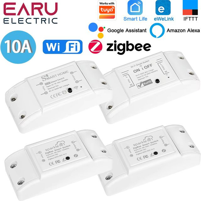 EARU Smart Lichtschalter Modul WiFi und ZigBee 10A in Weiß für Tuya, eWeLink, Alexa und Google Assistant - Bild 1