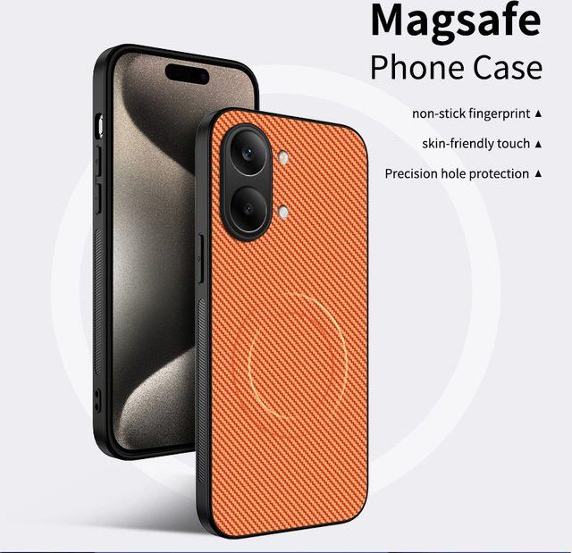szHAIyu MagSafe Schutzhülle aus Carbonfaser-Leder für Google Pixel, Poco X8 Pro Max, Poco X7 und Poco X6 Pro in Schwarz - Bild 1
