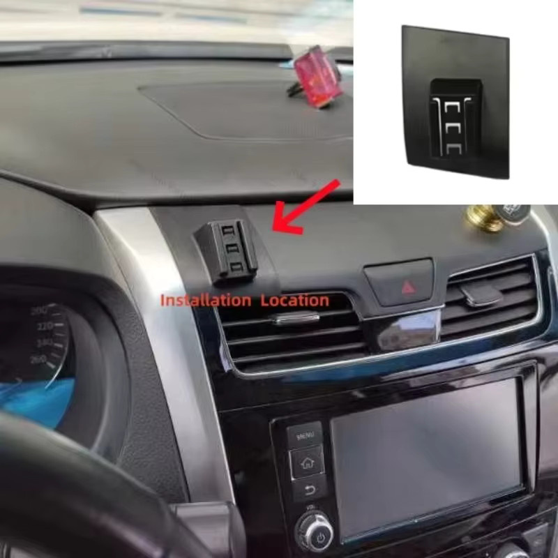 Auto Telefonhalterung mit kabelloser Ladefunktion für Nissan Altima L33 (2013-2018), Farbe: Schwarz - Bild 2