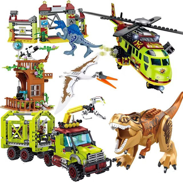 Mengwoha Jurassic Dinosaurier Welt Bausteine Set mit Tierfiguren und Roboter in Mehrfarbig - Bild 1