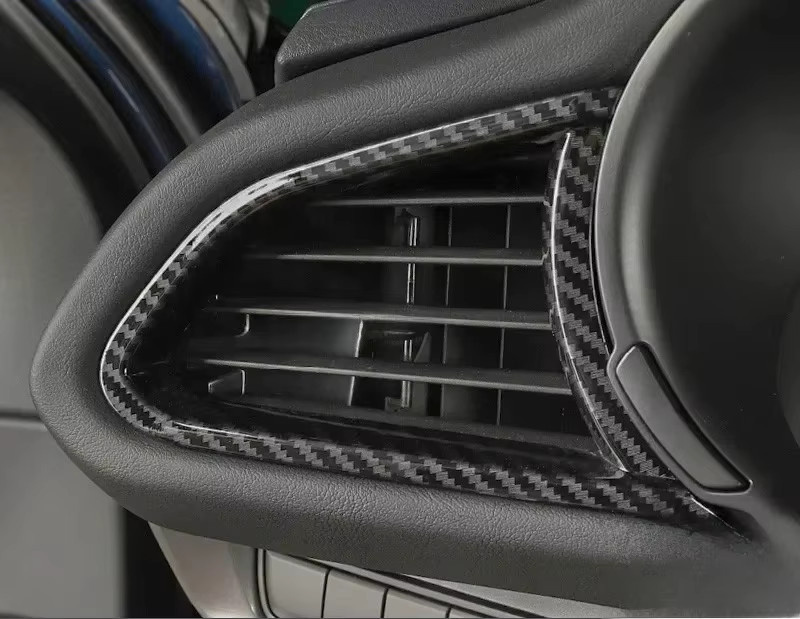 MIHUMOE Carbon Faser Dashboard Lüftungsdüsen Abdeckung für Mazda CX-30 DM 2020-2025, 2er-Set, Schwarz - Bild 1
