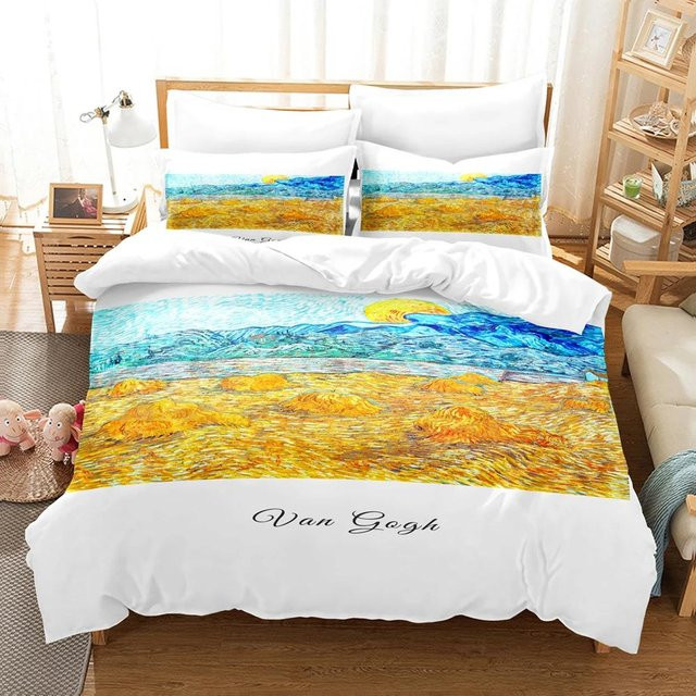 JMG Household Supplies Van Gogh Ölgemälde Bettwäscheset aus Mikrofaser, Mehrfarbig, B/H: 140 x 210 cm - Bild 1