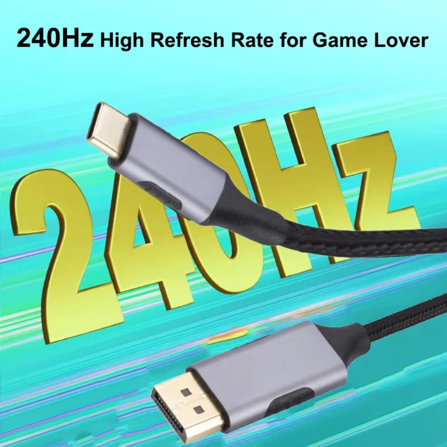 LccKaa USB-C auf DisplayPort Kabel für 8K@60Hz und 4K@144Hz, Thunderbolt 3 und 4 kompatibel - Bild 4