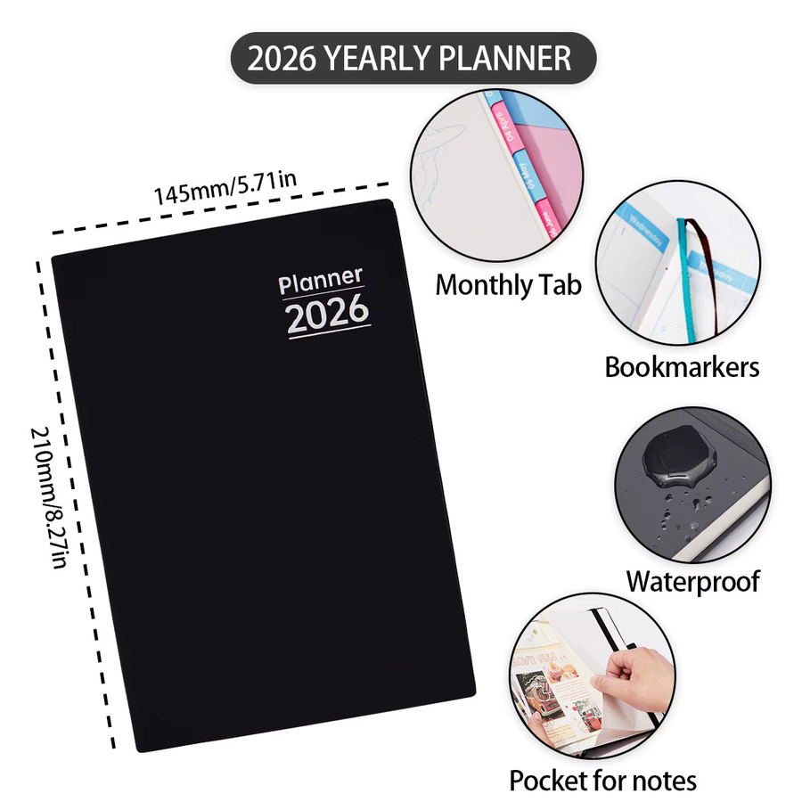 DOT DING Wochen- und Monatsplaner 2026 Organizer A5 in Green mit Softcover, Tabs und Stiftschlaufe - Bild 3