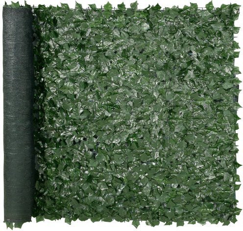 VEVOR Sichtschutzzaun aus künstlichem Efeu in Grün mit Netzgeweberückseite, B/H: 150 x 249 cm - Bild 1