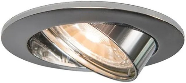 QAZQA Moderner Einbaustrahler Chrom aus Aluminium, Kippbar und Dimmbar, GU10