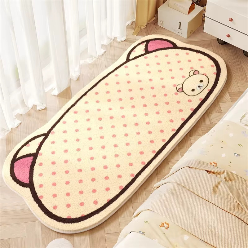 VIKAMA Rilakkuma Plüschteppich für Kinderzimmer und Spielzimmer, rutschfest, Mehrfarbig - Bild 1